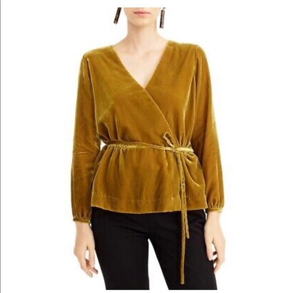 JCREW Velvet Vneck Long Sleeve Shirt Size 4Tall - Picture 9 of 10